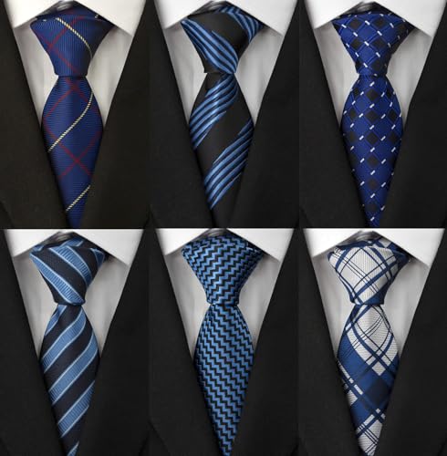 Image of Men's Necktie Classic Silk Tie Woven Jacquard Neck Ties 9 PCS
