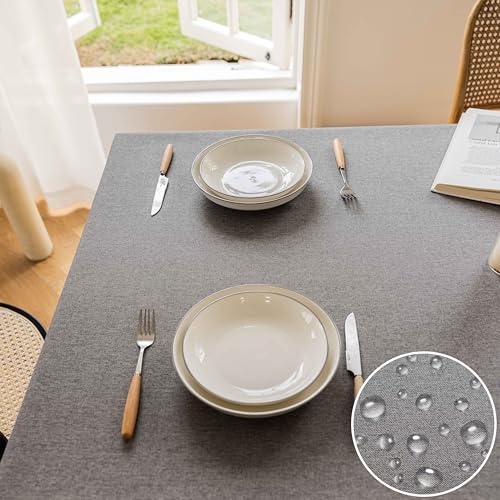 Mantel antimanchas rectangular gris para evitar lavar la ropa tras cada comida 2