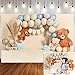 Bear Newbown 1st Birthday Cake Breakup Balloon Baby Backdrop Decoration Photo Studio Photocall 1st Birthday Party Banner Cake Smash Photo Prop,7x5ft