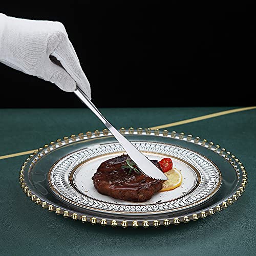 image for HOMQUEN Dinner Knives 6 Piece, Stainless Steel Matt Silver Dinner Knif