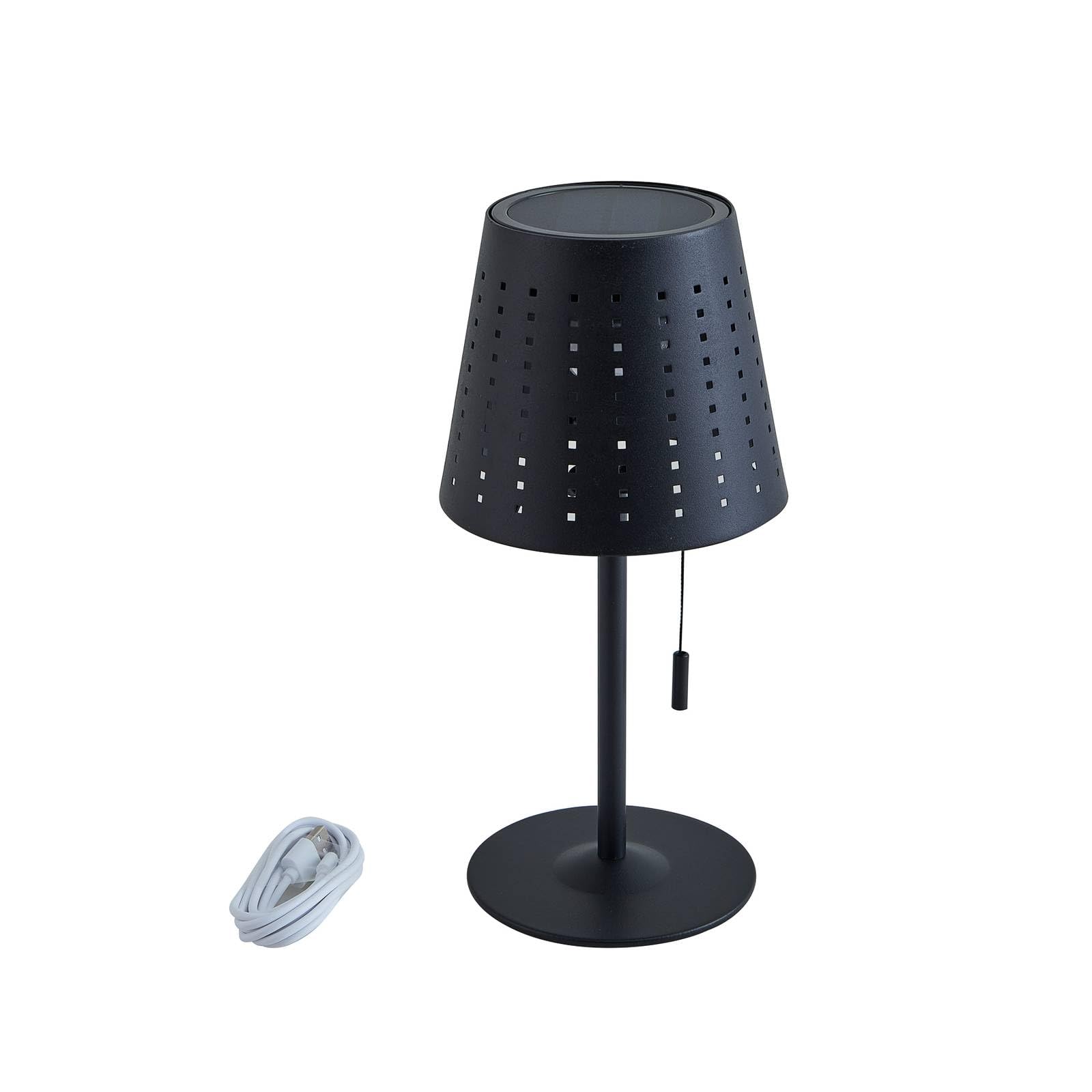 Lindby LED Solarleuchten Hilario dimmbar (spritzwassergeschützt in Schwarz aus Metall (1 flammig,) - Solarlampe Solarleuchte Garten