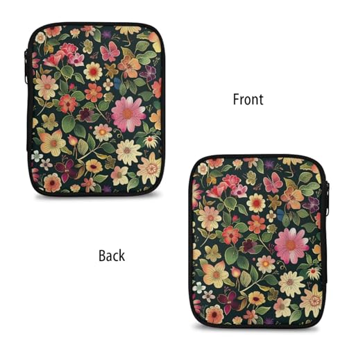 Image of Crochet Hook Case Floral Crochet Hook Holder Portable Crochet Hook Storage Bag with Web Pockets Suitable for Crochet Needles /Knitting Accessories