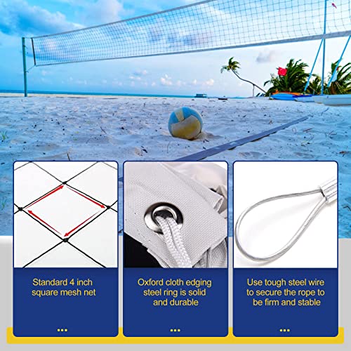 Progoal Replacement Professional Sports Volleyball Net With High Strength Cable & Two Side Tape Reinforcement Dowels，4 Inch Square Mesh Heavy-Duty Net For Indoor Outdoor（Standard 3'H X 32'L） #TOP3