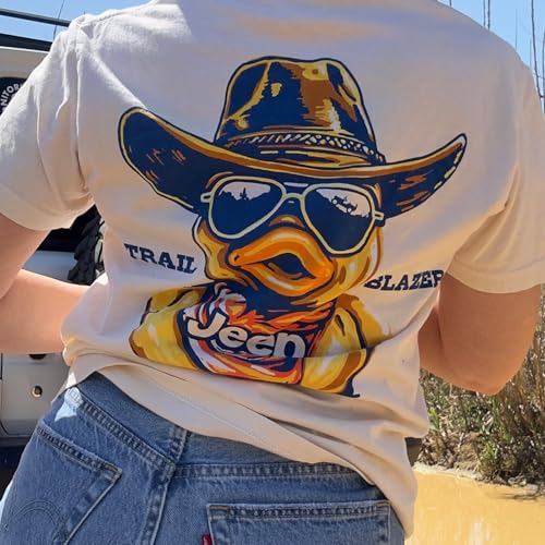 Jeep Duck Trail Blazer Short Sleeve T-Shirt | 100% Ringspun Cotton | Ivory, Jeep Duck Design3