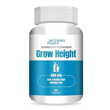 NutrinoPlus Grow Height, Body Growth Support 500mg Height Supplement Pack of 60 Capsules