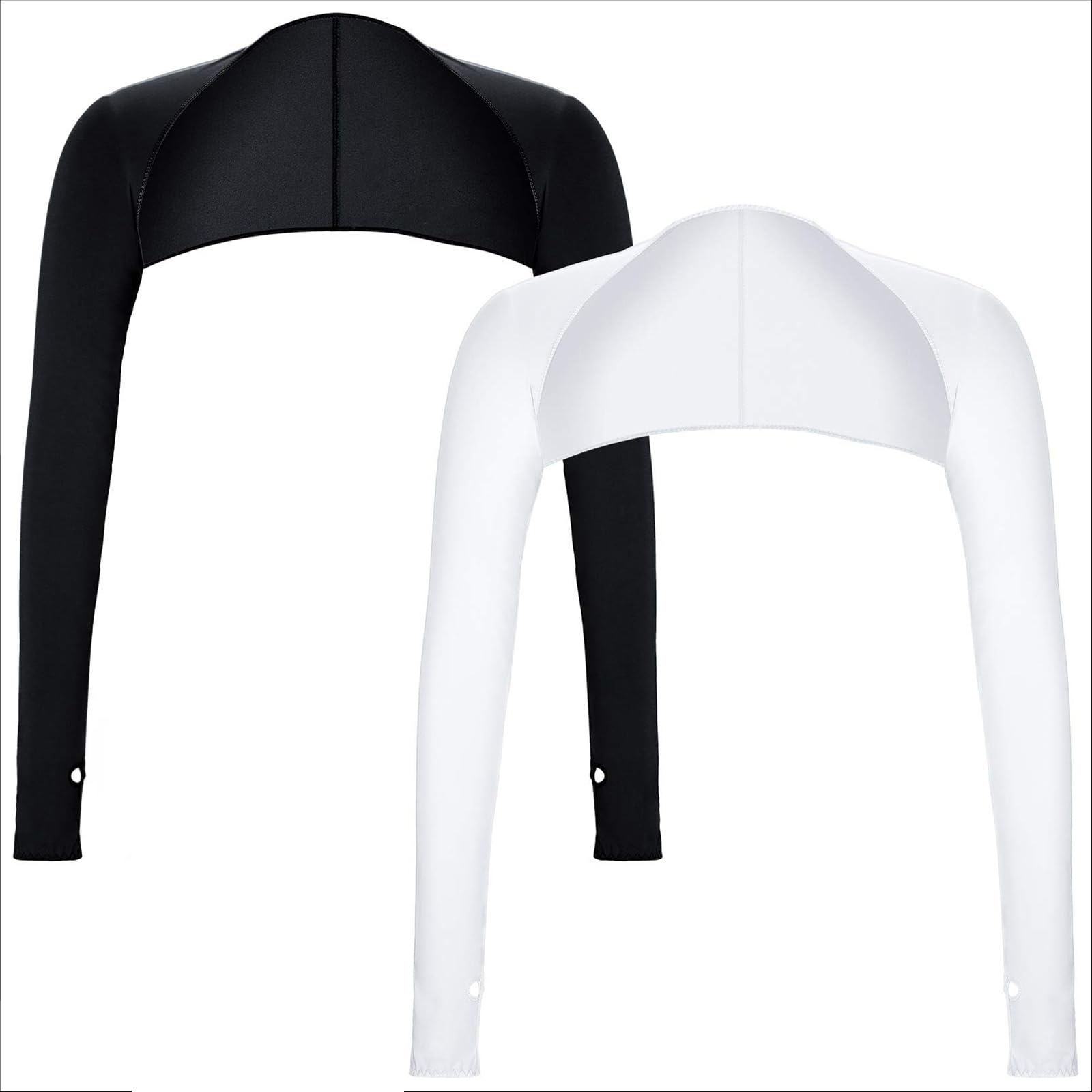 Sun Sleeves UV Schutz Bolero Schal Armmanschette Armstulpen mit Fingerloch für Damen Herren Outdoor
