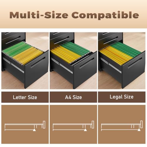Image of Guizeeopo Fully Assembled Home Office File Cabinet with Lock