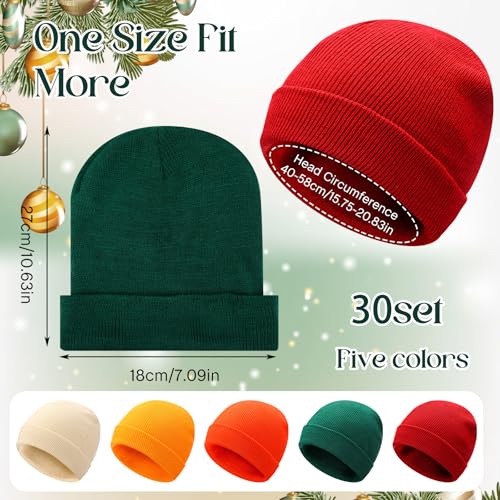 Image of Handepo 60Pcs Kids Winter Beanie and Gloves Bulk Knit Hats Gloves Warm Unisex Cold Weather Winter Gifts for Boy Girl Homeless