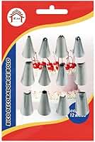Kit Bico de Confeitar 12 Peças Aço Inox Decoração Bolo Cupcake Doces Biscoito Confeitaria