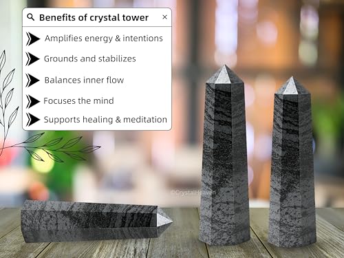 Image of Crystal Heaven Certified Hematite Crystal Tower Obelisk Point For Chakra, Healing And Balancing - Aaa Grade Original Certified Gemstone Agate For Reiki Meditation Yoga Spiritual (3-4 Inches)