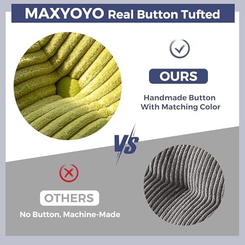 MAXYOYO Convertible Sofa Bed, Pull Out Loveseat Sleeper Sofa, 2 in 1 Folding Couch Bed, Fold Out Floor Couch with Pillows for Living Room Bedroom Lounge, Green