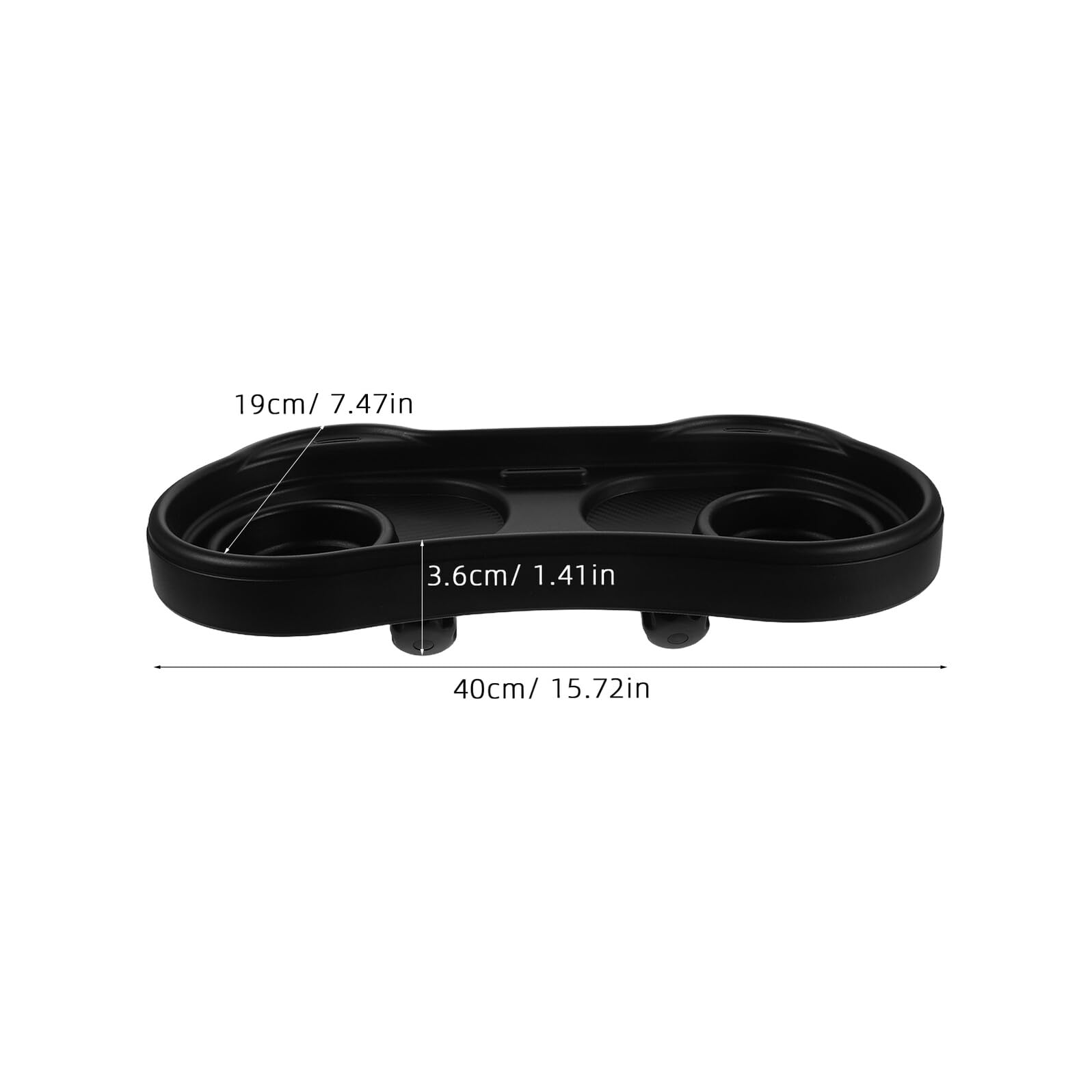 Plateau à Goûter pour Poussette, Grand Format, Abs Noir | Installation Stable, Surface Élargie, pour Déplacements et Sorties, Accessoire Amovible avec Porte-gobelet