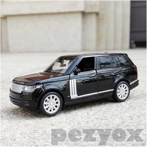 Image of Diecast 1:32 Range Rover Metal Car Die Cast Metal Toy Car Model Car Light Sound Pullback Openable Door Car for Kids (Black)