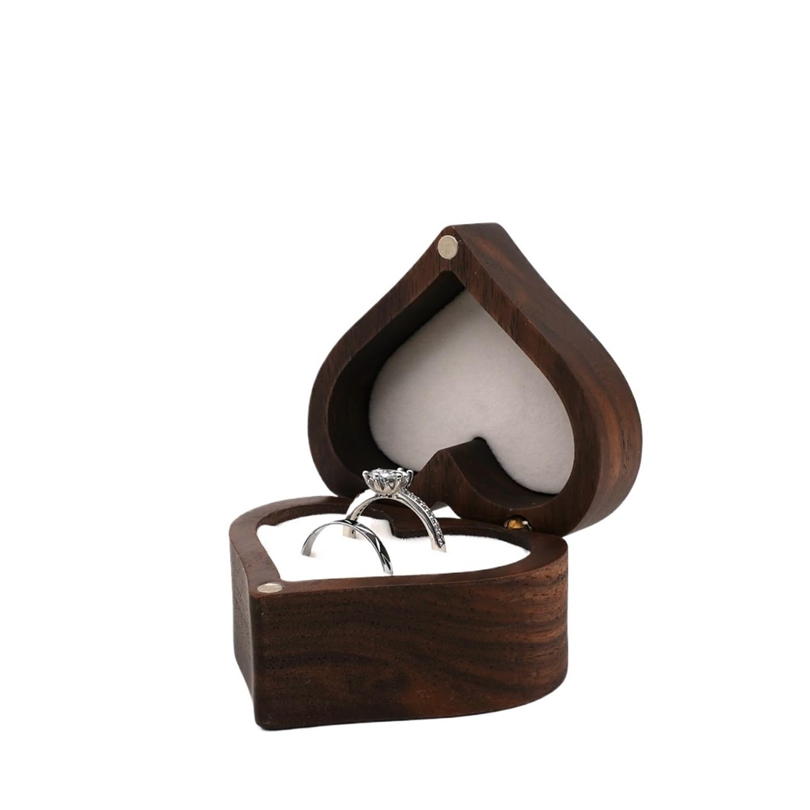LCKKJHG Wedding Ring Box Heart-shaped Wooden Jewelry Box Proposed Jewellery Case Wedding Display Storage Organizer Earring Ring Necklace(Color 07,NO ENGRAVING)