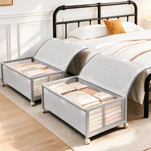 Image of Fokyfok 2Pack Under Bed Storage Containers,12 inch Height,31 inch Long