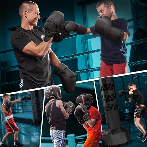 RDX Kinder Boxhandschuhe für Muay Thai Kickboxen Sparring, Maya Hide Leder Kara Junior Boxing Gloves, Sandsack Boxsack Punchinghandschuhe, Kickboxhandschuhe MMA Kampfsport 6oz 8oz