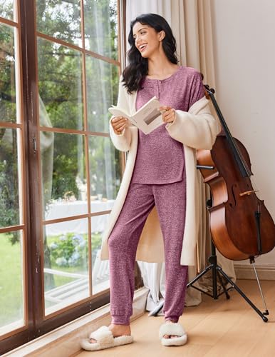 2-Piece Ekouaer Women's Henley Pajama Lounge Set (Various) $13 + Free Shipping w/ Prime or on $35+ + 57% Off Code ADTIJCXN Prime - image 3