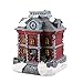 EUBUY Christmas Village Houses with Lights, 4 Inch Resin Christmas Scene Village Houses Town with Warm White LED Light Battery Operated Christmas Collectible Building Christmas Ornaments