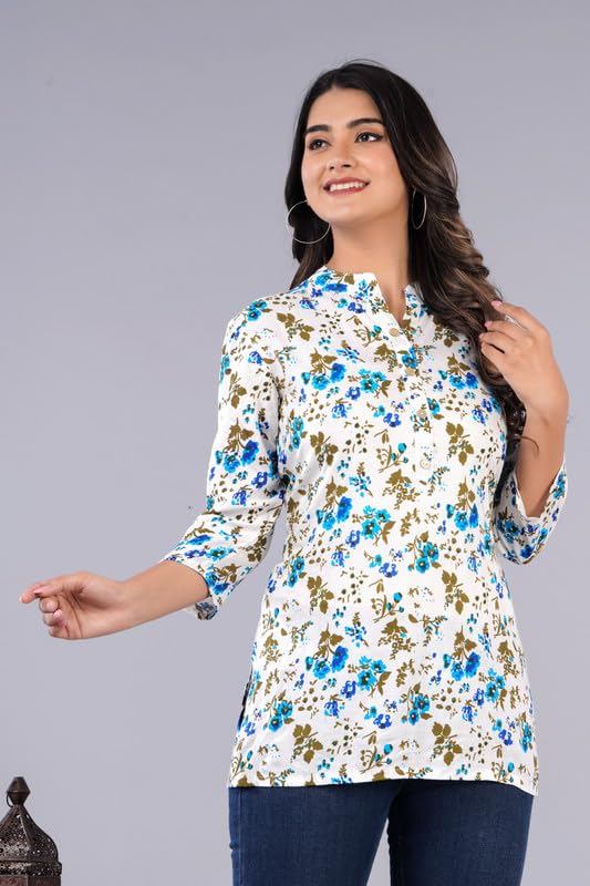 Image of Jikonet Women's Printed Rayon Straight Short Kurti