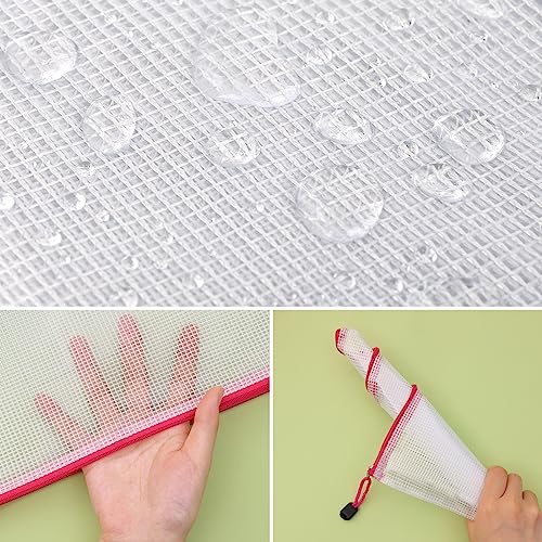 EOOUT 8pcs Mesh Zipper Pouch, Zipper Pouches for Organizing, 8 Sizes Waterproof Zipper Bags, 8 Colors Waterproof Plastic, for Travel Storage, Office Appliances - Image 3