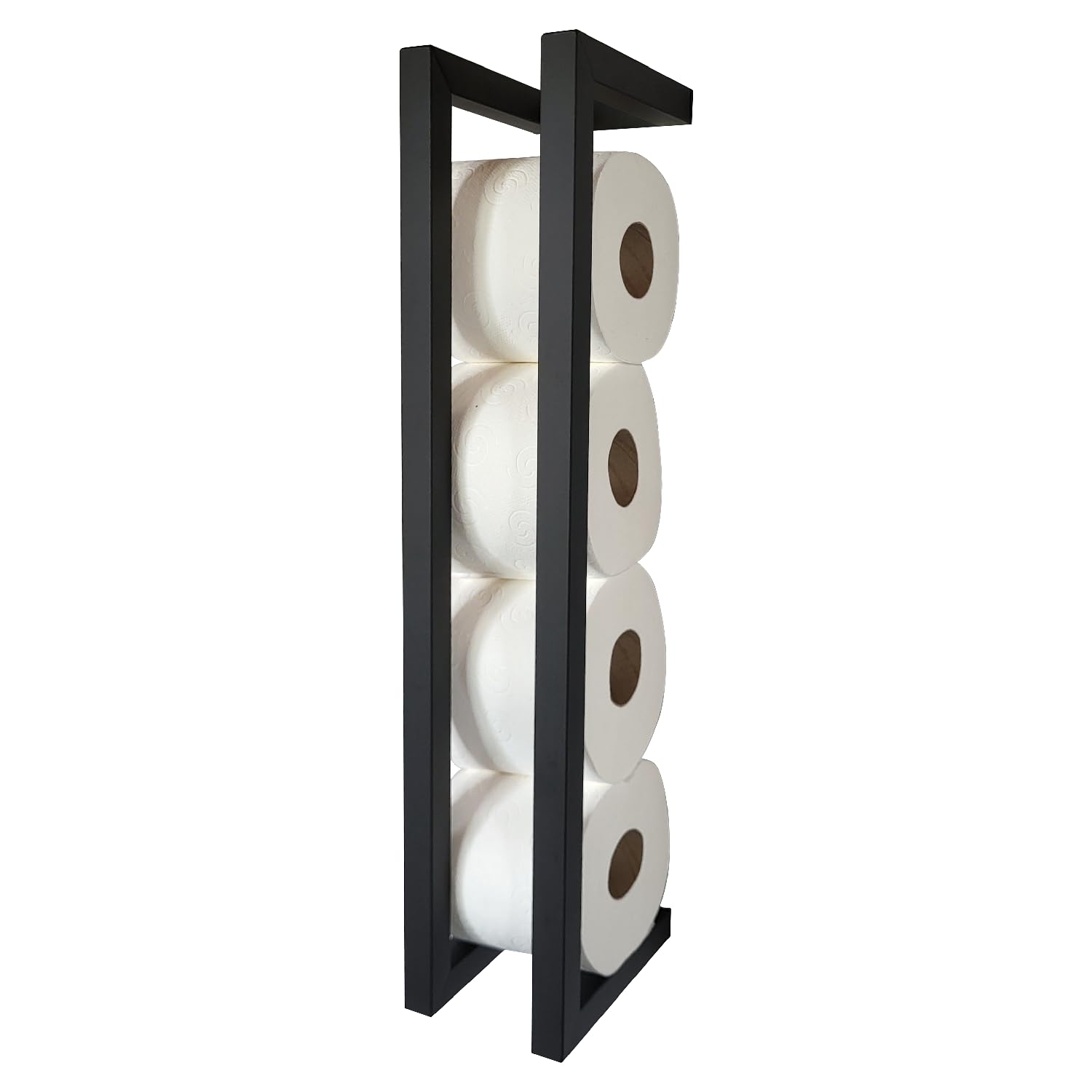 Ersatzrollenhalter Schwarz - Rollenhalter - Toilettenpapierhalter Hängend - Toilettenpapierhalter für 4 Rollen - Ersatzrollenhalter