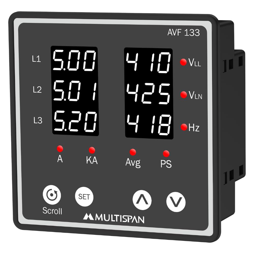 Multispan AVF-133 (6 Display) 3 Phase AVF Panel Meter 96 X 96 X 54 for Industrial Use (B0CXDQ5Z3H) Amazon Price History, Amazon Price Tracker