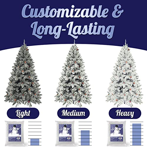 Prextex Artificial Instant Snow 10 Ounces Fake Snow Decoration For Winter Displays, Christmas Village - Sparkling White Dry Plastic Snowflakes For Holiday Décor, Flocked Christmas Trees, Crafts #TOP5