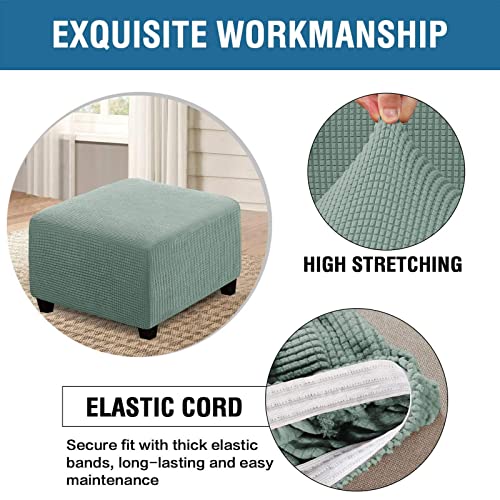 Qiden Square Footstool Ottoman Plush - Image 4
