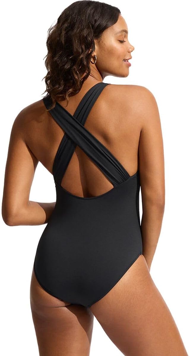 Seafolly Womens Deep V Wide Strap One Piece Swimsuit - Image 2