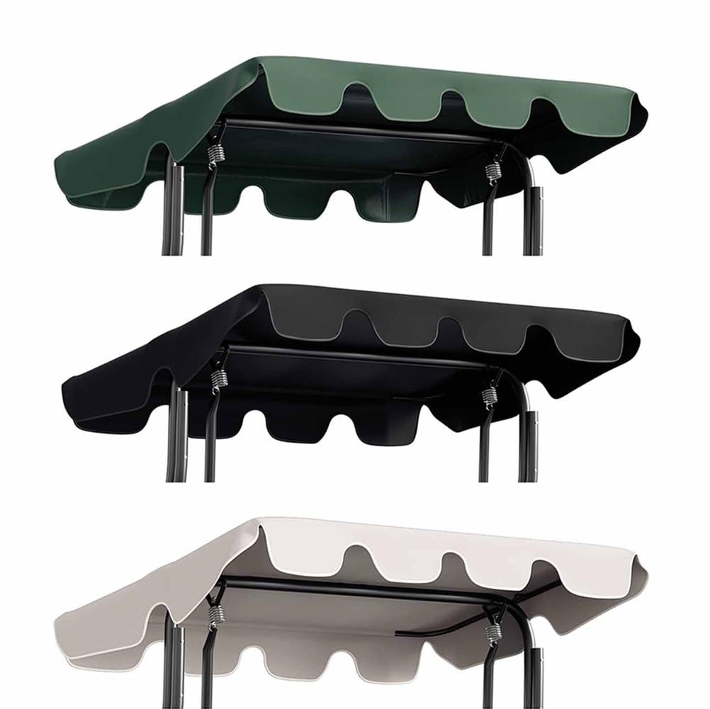 Swing Chair Canopy Replacement,2 & 3 Seater Garden Swing Seat Cover,Waterproof, Windproof, Anti-UV, Heavy Duty Rip Proof Hammock Top Cover,replacement canopy(Cover Only),001,164 * 114 * 15cm