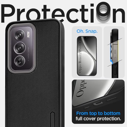 Image of Jkobi Silicone Back Cover Case for Oppo Reno12 Pro 5G | Oppo Reno 12 Pro 5G (Textured Grip Design | Camera Protection | Slim and Light Weight | Soft Touch and Feel | Black)