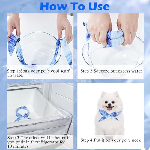 Kühlhalsband für Hunde, Hunde Halstücher Kühlend, Kühlendes Hundehalsband, Atmungsaktiv Wärmeableitung Halstuch Hund, Kühlendes Halstuch für Sommer