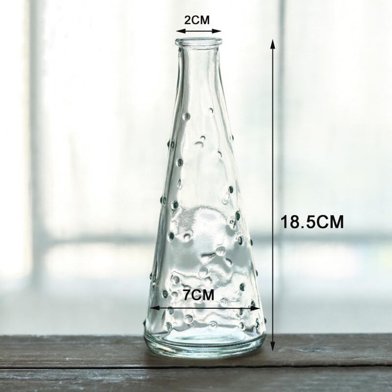 18CM Clear Glass Vases Small Caliber Bud Vase Single Stem Vase Mini Plant Vase Decorative Vase for Living Room Tabletop Bedroom Ornaments Home Decor - Image 2