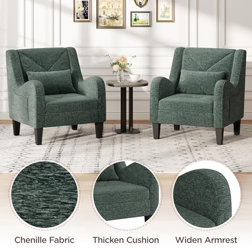 Sillón Chenille Verde Menta miniatura 3