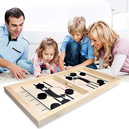 Devinetree LARGE Fun Sling Puck Indoor Sling Puck Game Board Game for Adults and Children of All Ages, a Wonderful Slingshot Balls Game Fastest Finger Board Game Alternative With Pucks Toy for Kids and Adults one Of Best Children Toys Foosketball Games (Black Pucks Covered on Protective Plastic Coating Only) Toy Review India (Iknoor World )