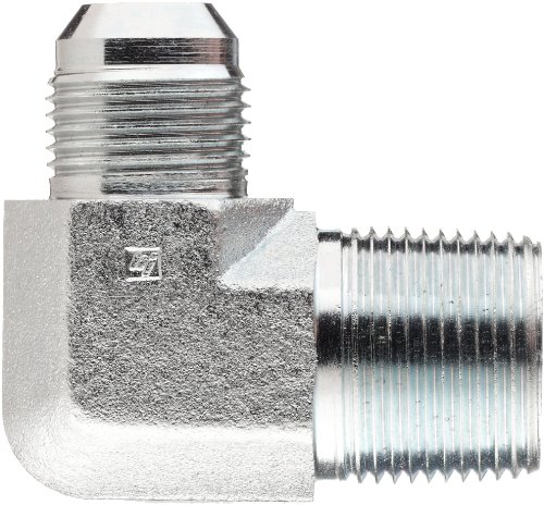 Image of Brennan 2501-04-04-FG Forged Steel JIC Flared Tube Fitting, 90 Degree Elbow Forgeded, 1 /4 inch Tube OD JIC Male x 1 /4-18 NPTF Male