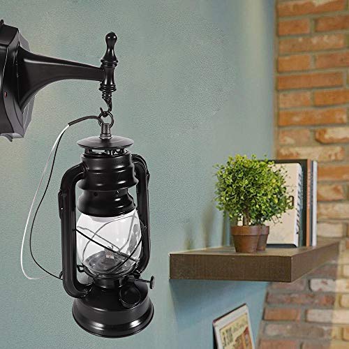 Image of Wall Sconces, Retro Antique Vintage Rustic Lantern Lamp Wall Sconce Light Fixture (Black - 1 Pcs)