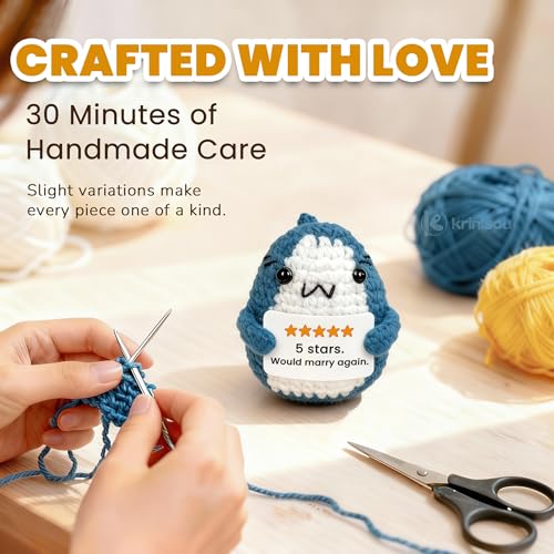 Krinisou Cute Funny Crochet Shark Gift for Husband and Wife - image 5