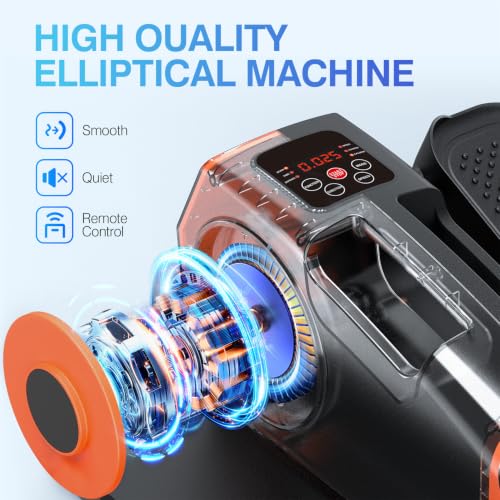 Image of Under Desk Elliptical, Elliptical Leg Exerciser for Seniors, Home Portable Elliptical with Remote Control and 12 Adjustable Speeds, Electric Seated Pedal Exerciser