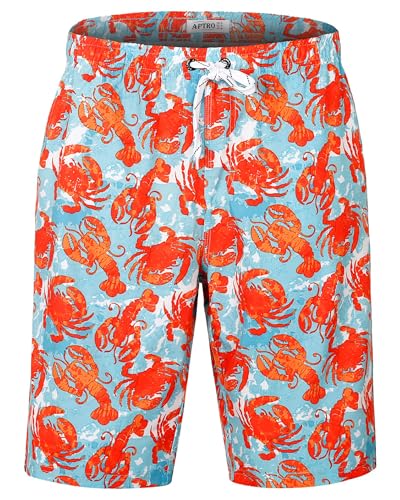 Image of APTRO Men's Long Swim Trunks with Mesh Lining Beach Bathing Suits Board Shorts Swimwear with Pockets and No Mesh