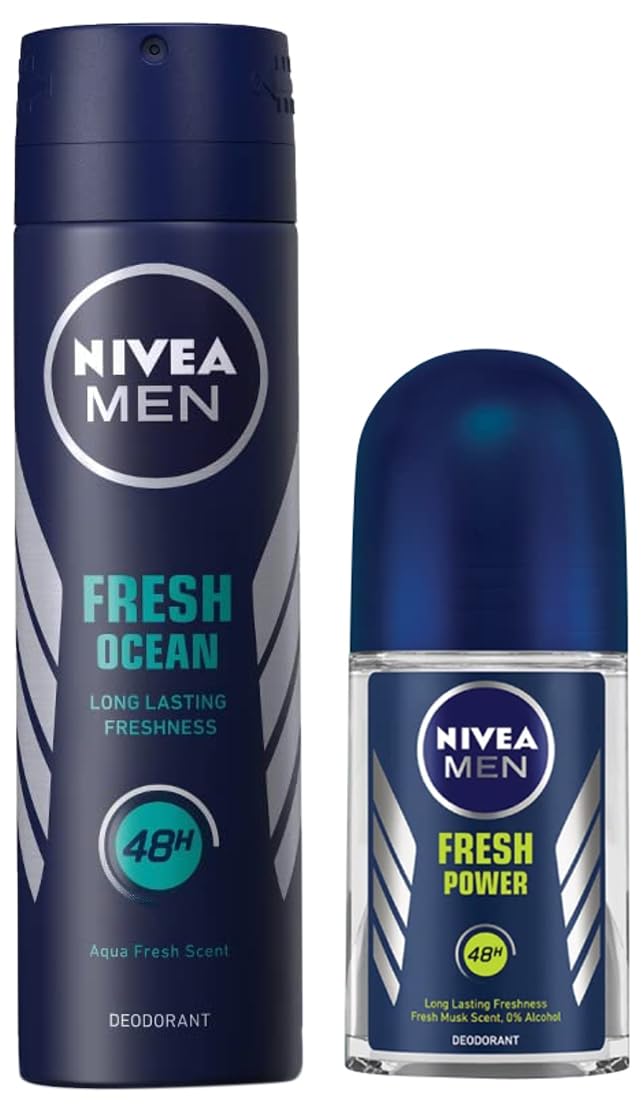 Nivea Fresh Ocean Deodorant for Men, 150 ml & Nivea Deodorant Roll On, Fresh Power for Men, 50ml-picture-23