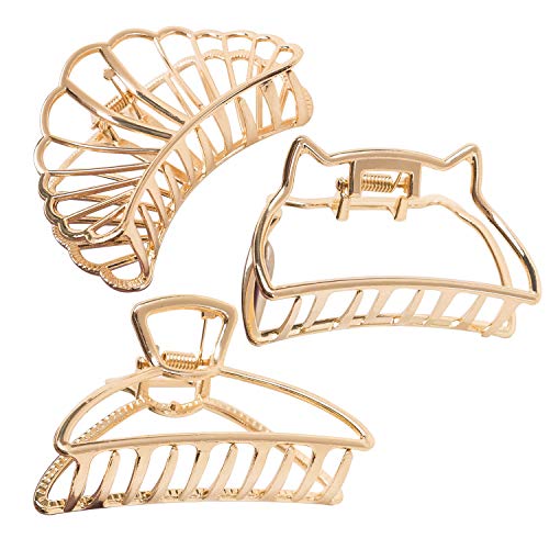 TODEROY Large Claw Clips Metal Non-slip Hair Catch Jaw Clamp for Women Girls Hair Barrette for Hair Styling