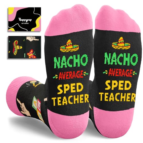 HAPPYPOP School Staff Appreciation Gifts - Socks for Preschool Sped Teacher Nurse Counselor