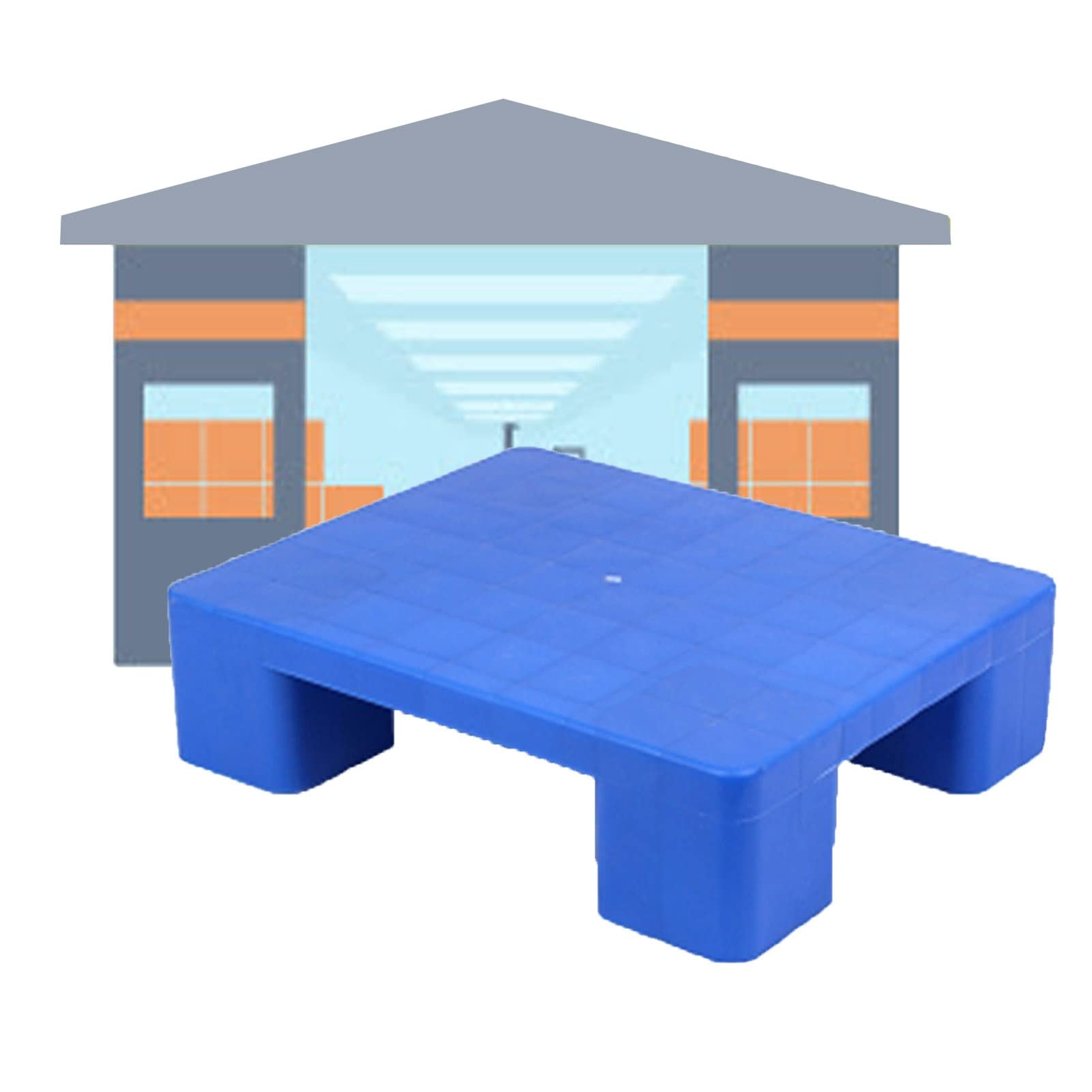Pallet in plastica per lo stoccaggio, Pallet di plastica blu 40x50x12 cm for deposito supermercato garage seminterrato
