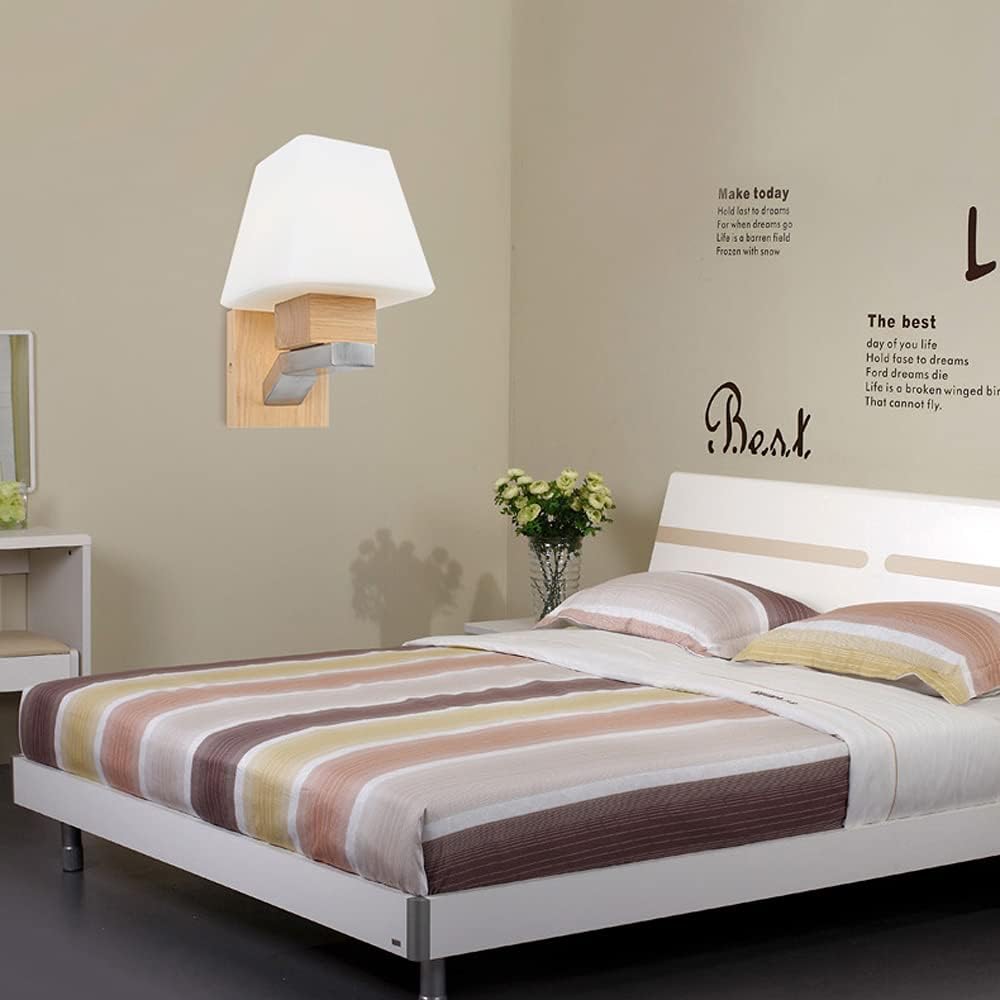 Wall lamp, モダンな北欧スタイルのシンプルな木工寝室の壁ランプベッドサイドランプナイトライト、クリエイティブインテリア装飾