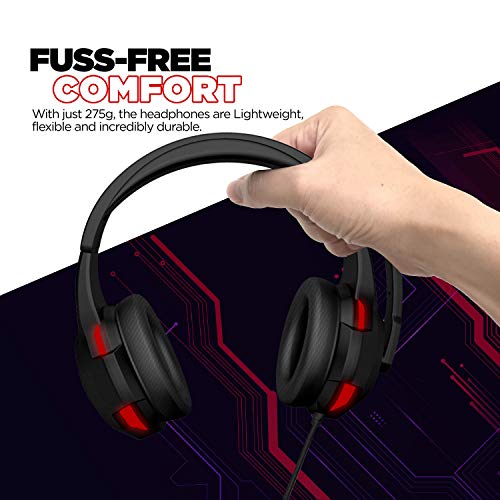 Nu-Republic-Dread-EVO-Gaming-Earphones-with-Flexible-Extended-MicrophoneRed-LED-Light50mm-Neodymium-DriversHD-Sound-Volume-Controls-for-PC-PS4-Xbox-Android-iOS-Mobile-Phone-Black-Red Nu Republic Dread EVO Gaming Earphones with Flexible Extended Microphone,Red LED Light,50mm Neodymium Drivers,HD Sound…