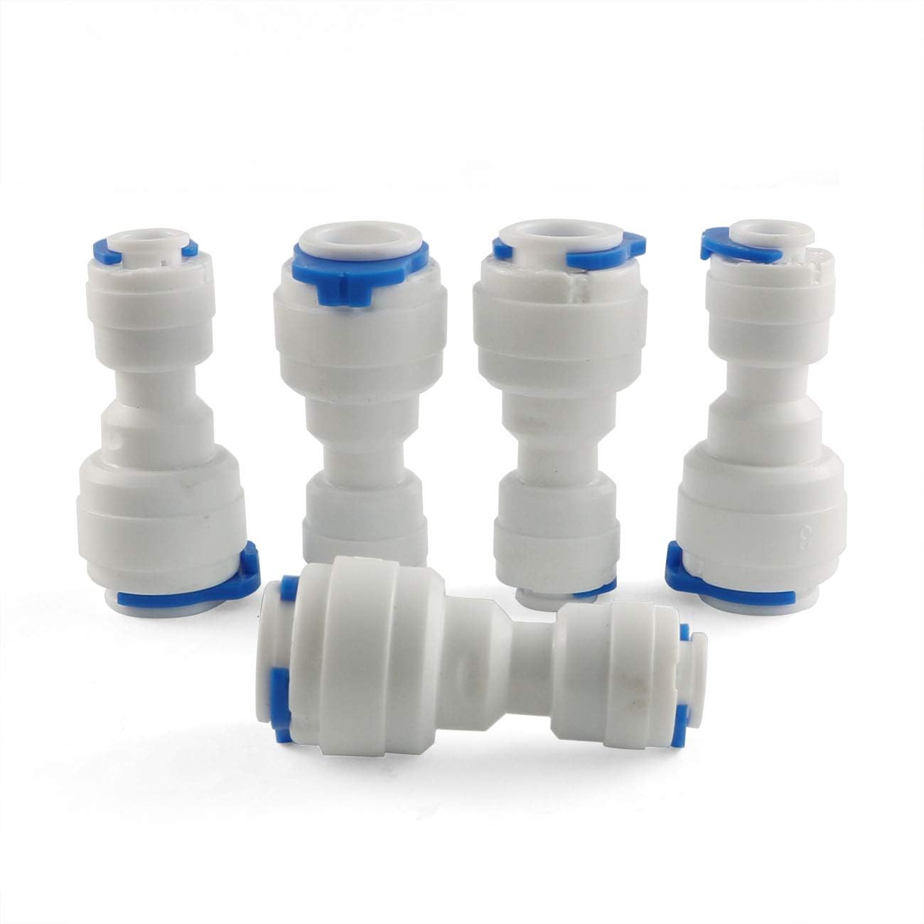 RO 1/4" Quick Connect Straight Connector Reducer (Both Side Push Fit) for All Type of RO Water Filters - 1/4" x 3/8", 5 Pieces (Push to Push Straight Jointer Connector)-image-35