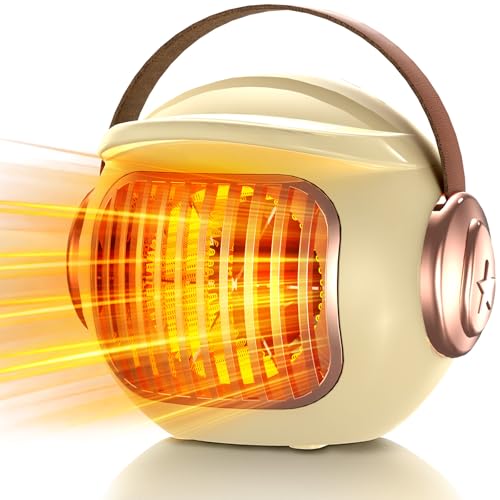 Space heaters for indoor use, mini portable heater desk heater for office,2S Efficient Heating, Tip-Over & Overheat Protection, Quiet Small Desk Heater for Office Home Bedroom
