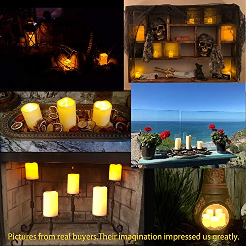 Enido Flameless Candles, Led Candles Outdoor Waterproof Candles(D: 3 Inch X H: 4 Inch 5 Inch 6") Battery Operated Plastic Pack Of 9 Pillar thumb #1
