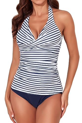 Smismivo Tankini Bathing Suits for Women Tummy Control Two Piece ...
